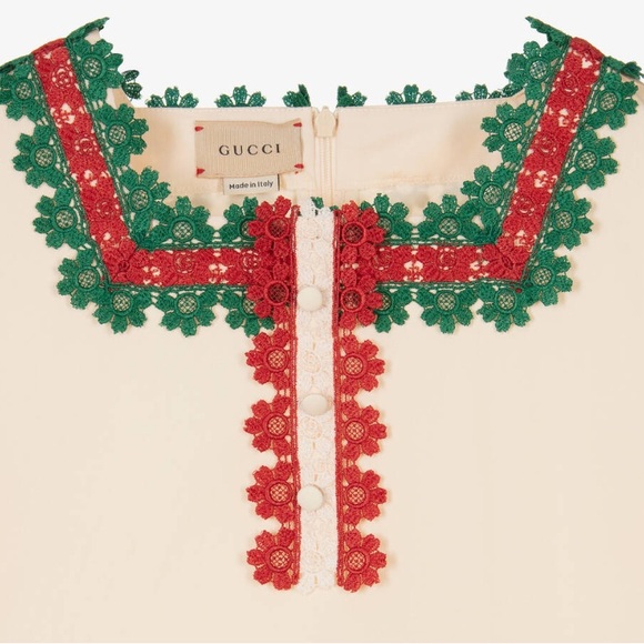 AUTH GIRLS’ GUCCI S/S GIRLS’ IVORY COTTON TIERED DRESS - SZ 5Y - Picture 3 of 10